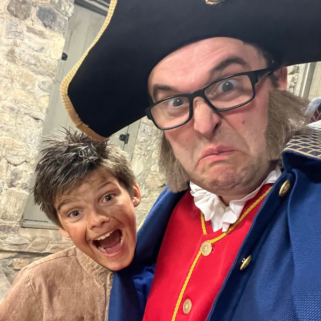 Michael D. Young backstage in costume for a community-theater production