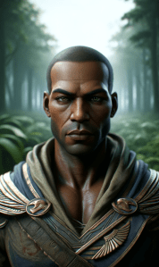 Abasi, seasoned island warrior in The Lost Barge