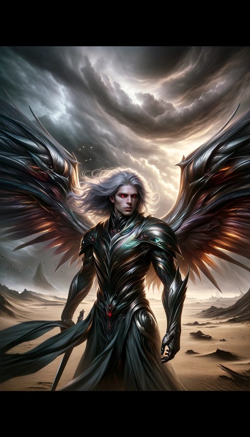 Xandir, the exiled destroying angel in The Last Archangel by Michael D. Young