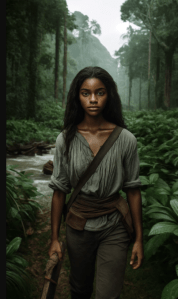 Marael, resilient young castaway in The Lost Barge