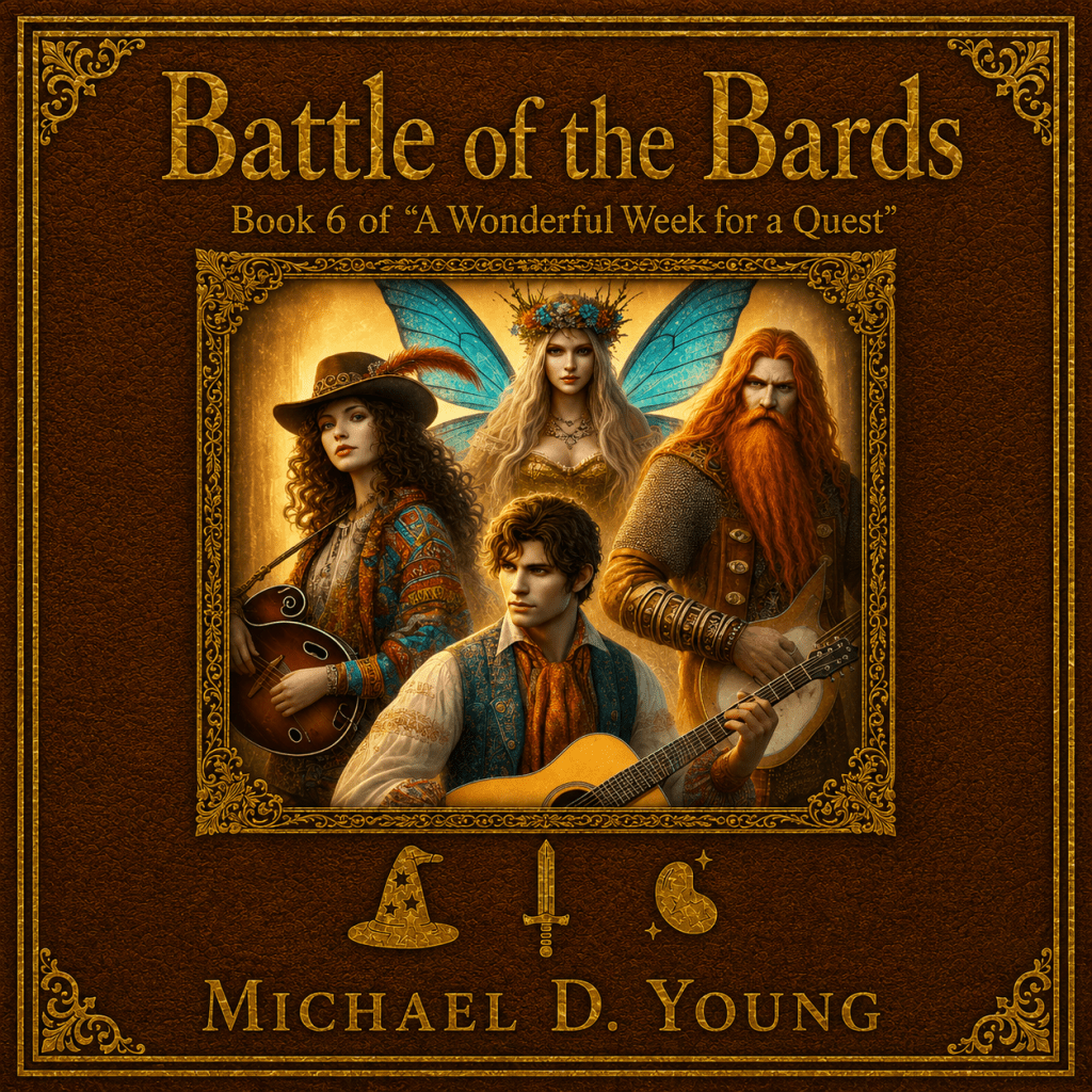 Battle of the Bards audiobook by Michael D. Young — book six of A Wonderful Week for a Quest