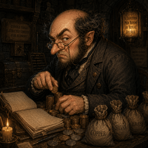 Eustace, a sharp-tongued counting-house master in The Refried Trilogy