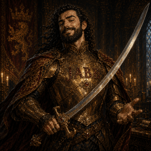 JABB, a gold-armored celebrity hero and leader of the K-Dubs in The Refried Trilogy