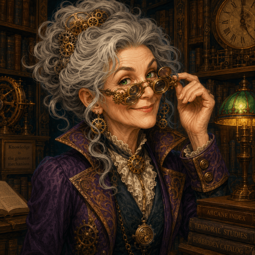 Philomina, head librarian and longtime friend of Sir Jacques in The Refried Trilogy