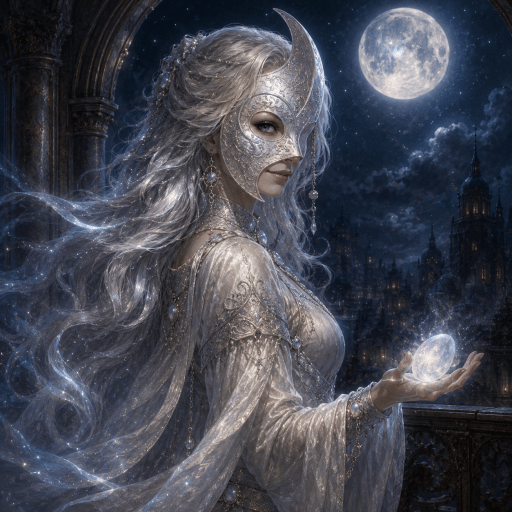 Regina Lunamina, the mysterious moon guardian in The Refried Trilogy