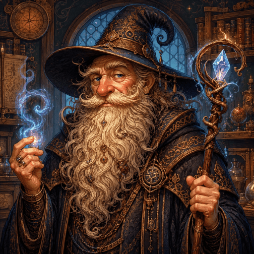 Sir Jacques Dawkins, immortal wizard and Wish Warden in The Refried Trilogy
