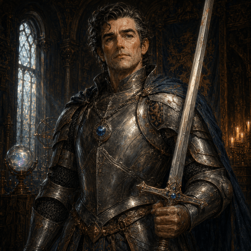 Sir Roderick XIII, legendary knight of a powerful family line in The Refried Trilogy