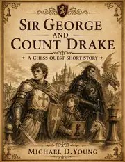 Sir George and Count Drake: A Chess Quest Short Story by Michael D. Young, featuring an armored knight confronting a black dragon